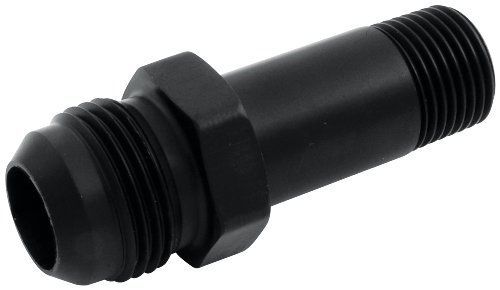 Allstar all90044 black anodized aluminum 3&#034; length oil inlet 12an male to 1/2