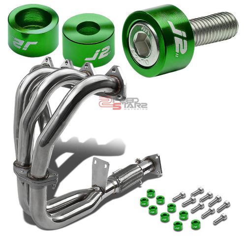 J2 for prelude bb6 base exhaust manifold flex header+green washer cup bolts