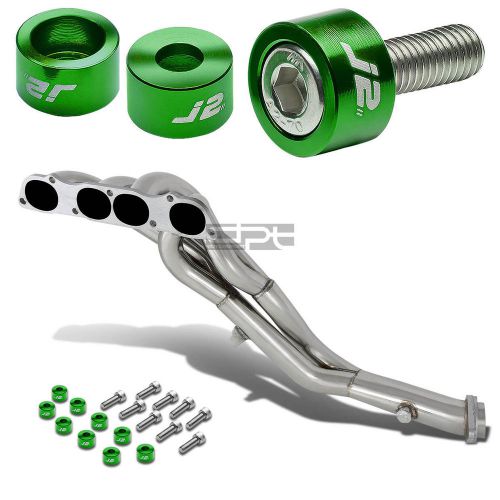 J2 for ap1/ap2 exhaust manifold 4-2-1 racing header+green washer cup bolts
