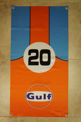 Gulf oil flag - porsche 917 steve mcqueen ruf 356 ford gt40 gt2 911 dtm opel m3
