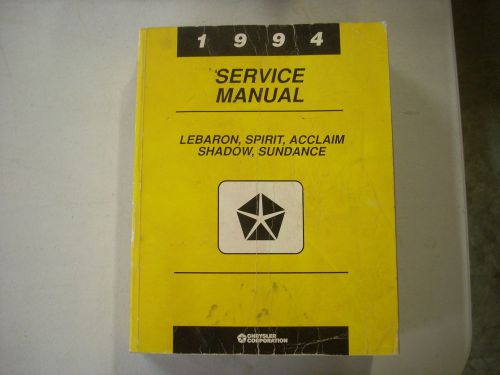 1994 chrysler lebaron dodge spirit plymouth acclaim shop service repair manual