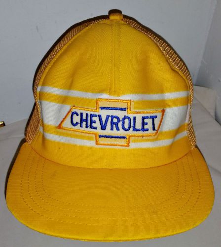 Vintage chevrolet yellow trucker baseball hat cap
