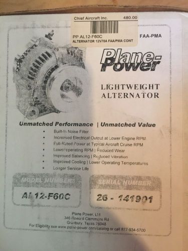 Plane power 12 volt aircraft alternator model al 12-f60c