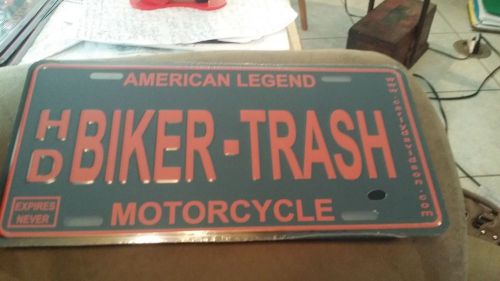 Biker - trash license plate