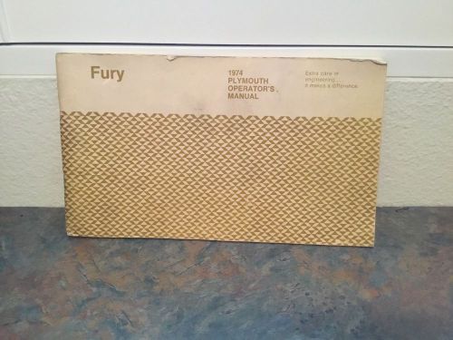 1970 plymouth fury owners manual oem original