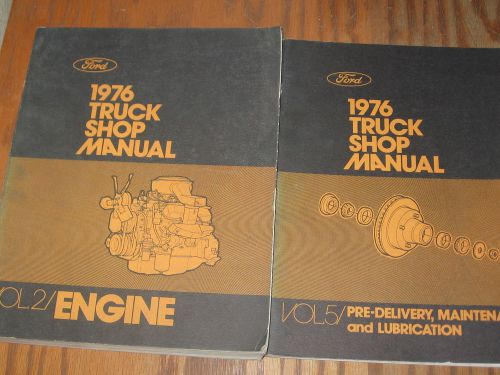 1976 ford f150 f250 f350 truck  bronco shop service manual 2 vol  engine &amp;  main