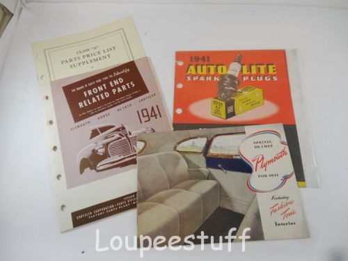Lot 1941 plymouth dealer&#039;s sales brochures special deluxe spk plgs nice!  l311