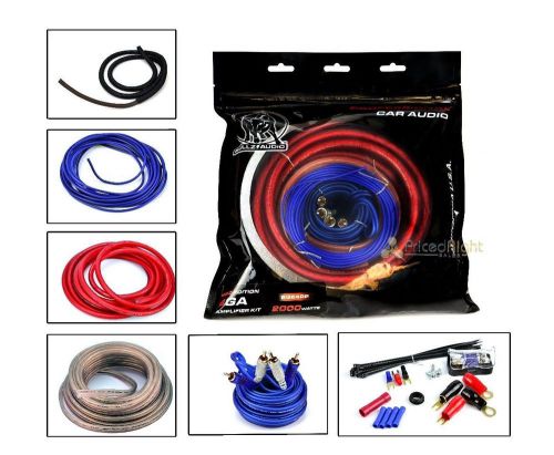 Bullz audio 4 gauge car sub amp / amplifier power wiring install kit bge4rp