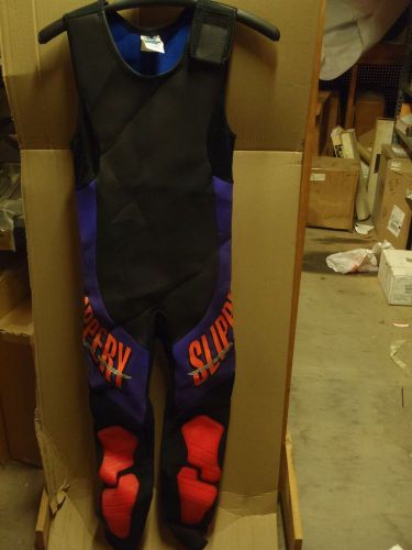 Slippery sleveless wetsuit new old stock black purple orange small