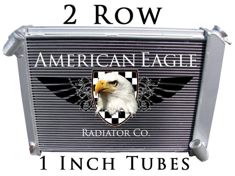 1966-1968 chevy corvette 2 row 1" tubes aluminum radiator & fans ae615