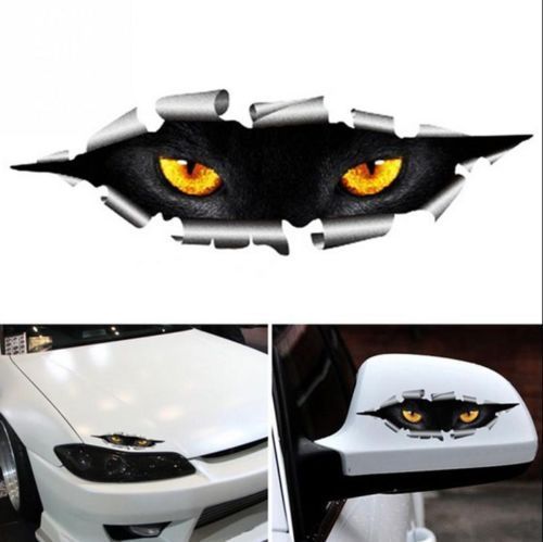 3d car styling funny cat eyes peeking car sticker  auto accessories 2pcs