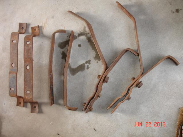 1958 pontiac bumper brackets - left and right, solid cores 