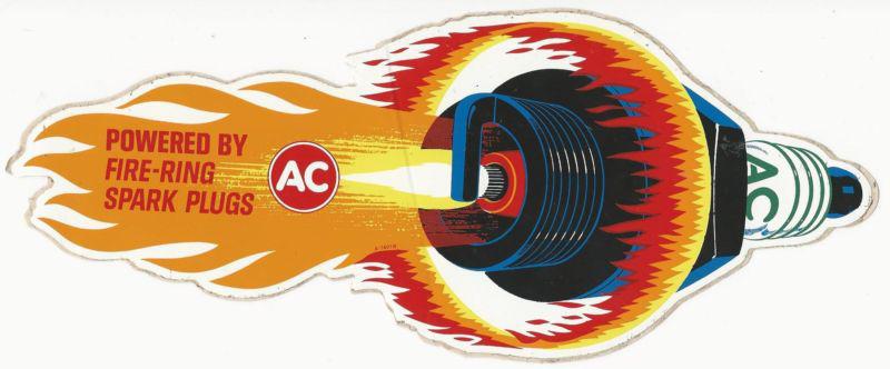 Ac spark plugs racing decal sticker 10 inches long size vintage