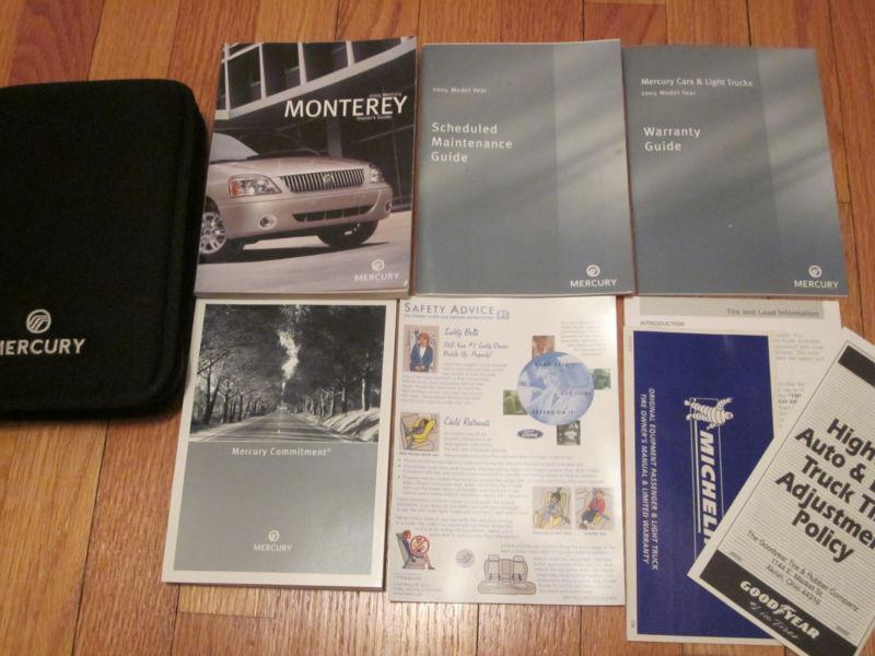 2005 05 mercury monetery owners guide set w/ oem case !! manual !! fast shipping