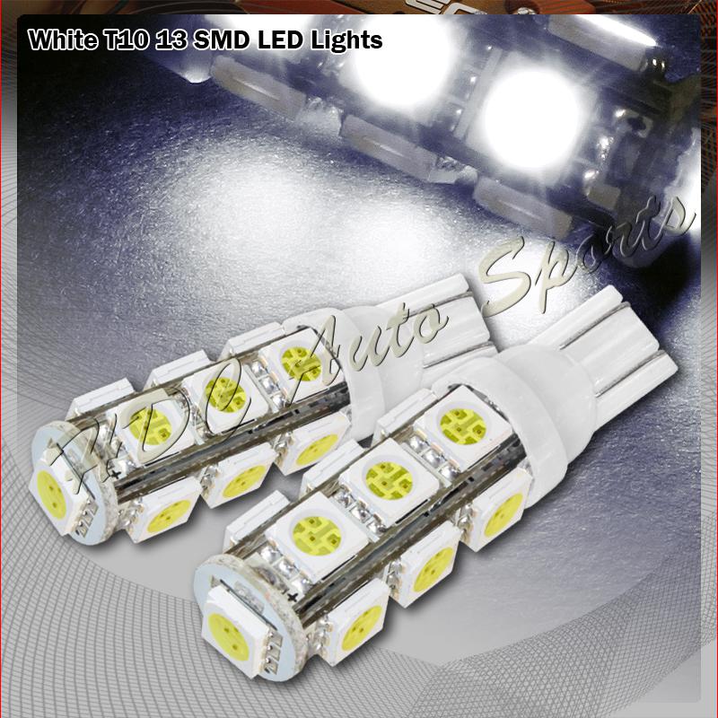 2x t10 wedge 12v 13 smd white led replacement bulbs - 464, 501, 555, 558, 585