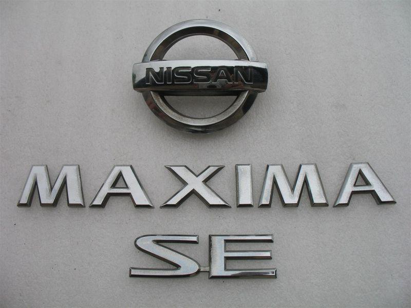 2003 nissan maxima se rear trunk chrome emblem logo decal badge used set 02 03