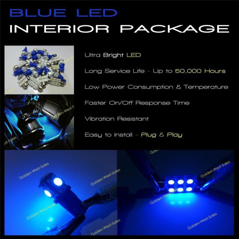 Ford focus 2001-2013 02-06 07-12 interior xenon hid blue led lights bulbs 7x