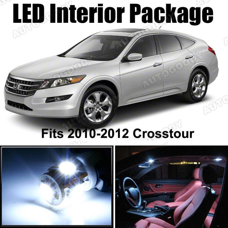 7 x white led lights interior package kit for honda crosstour 2010-2012