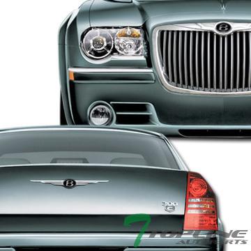 Luxury b style front+rear emblem grill grille trunk 2005-2010 chrysler 300 300c