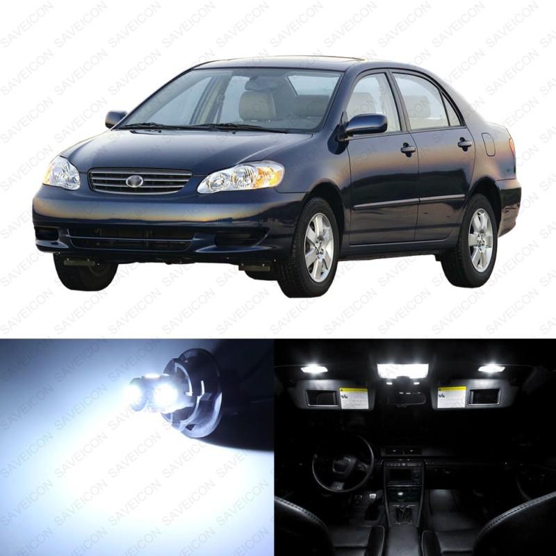 7 x xenon white led interior lights package for 2000 - 2008 toyota corolla