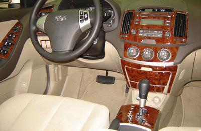 Elantra hyundai gl gls interior burl wood dash trim kit set 2007 2008 2009 2010