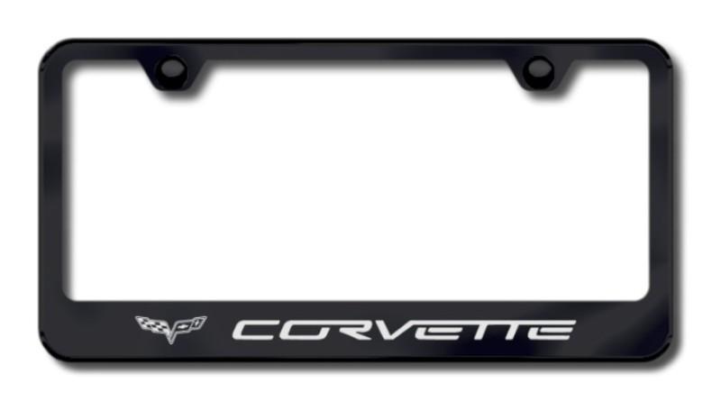 Gm corvette c6 laser etched license plate frame-black made in usa genuine