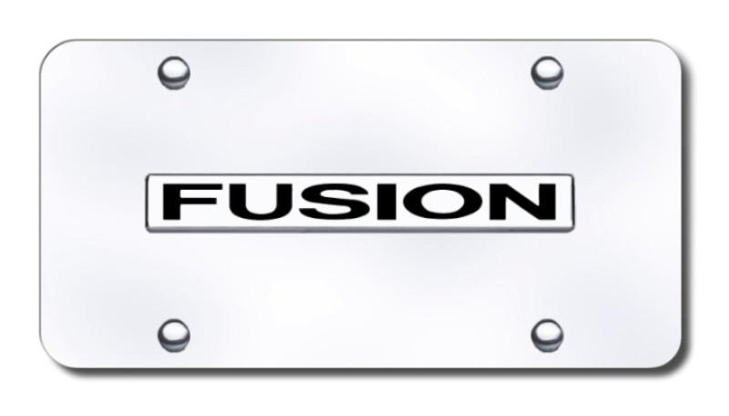 Ford fusion name chrome on chrome license plate made in usa genuine