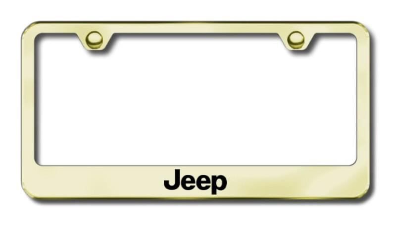 Chrysler jeep  engraved gold license plate frame -metal made in usa genuine