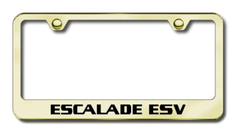 Cadillac escalade esv laser etched gold license plate frame -metal made in usa