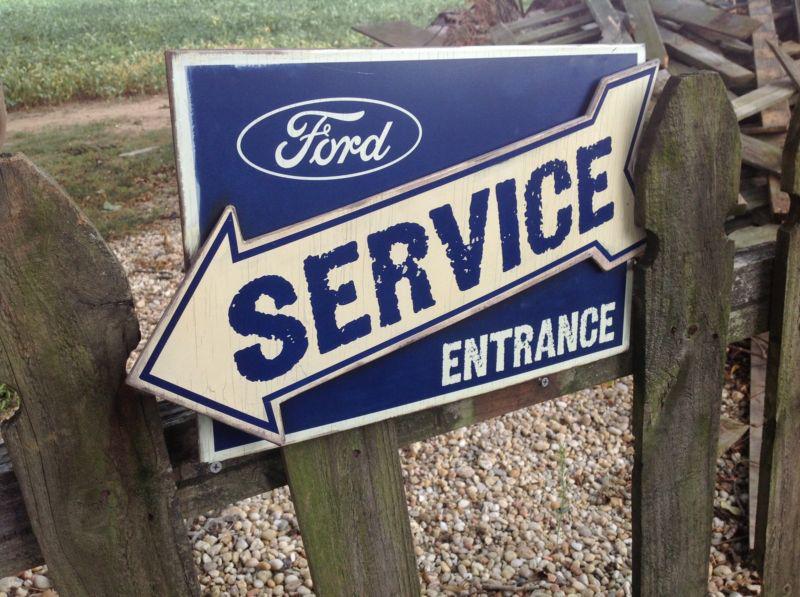 Huge ford dealership service entrance metal sign 20x11" gas pump oil station 76