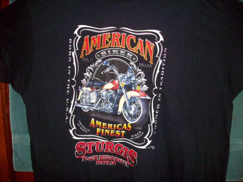 Mens sturgis t shirt american biker  2013 harley s/s 2xl must see xxlarge