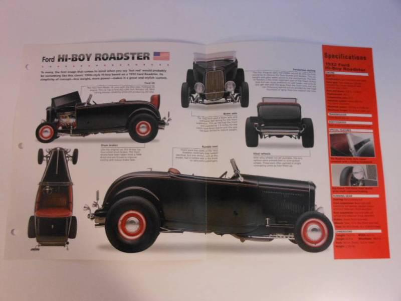 1932 ford hi-boy roadster imp brochure exc cond hot rods street mach group 8 #53