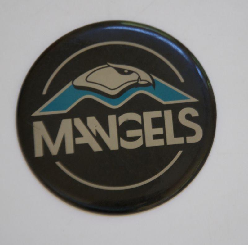 Mangels wheel center cap  black sticker/logo/emblem