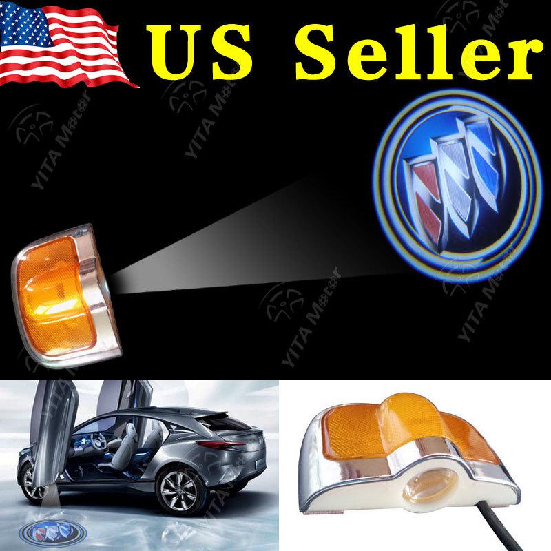 No drill ! led 6th gen car projector logo ghost door step courtesy light  buick