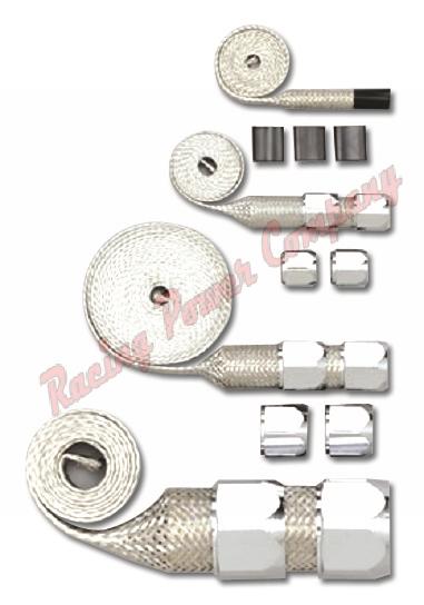 Rpc r6678 braided hose sleeving kit chrome stainless steel hose covers