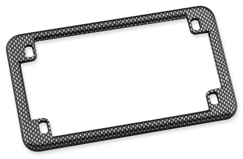 Carbon fiber style motorcycle license plate frame for 7" x 4" plates