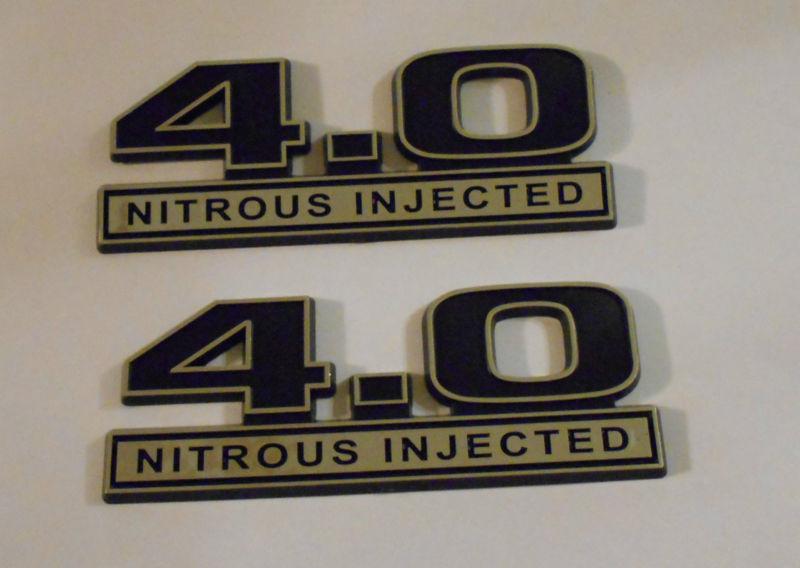 4.0 nitrous injected emblems new   pair emblem