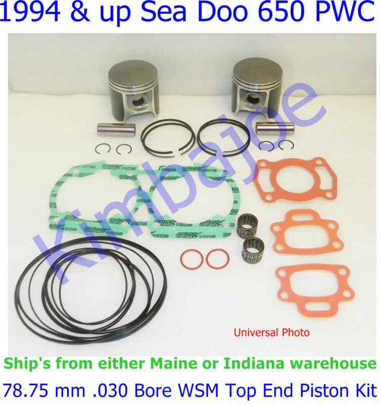 (1994 & up) sea doo 650 pwc 78.75 mm .030 bore wsm top end piston kit