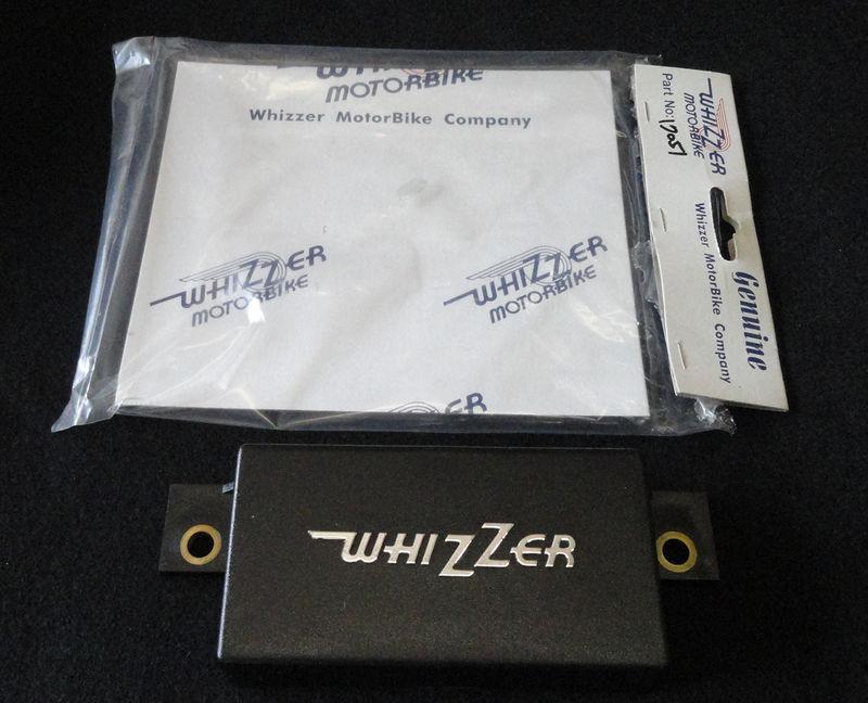 New whizzer motorbike black battery cover with chrome logo
