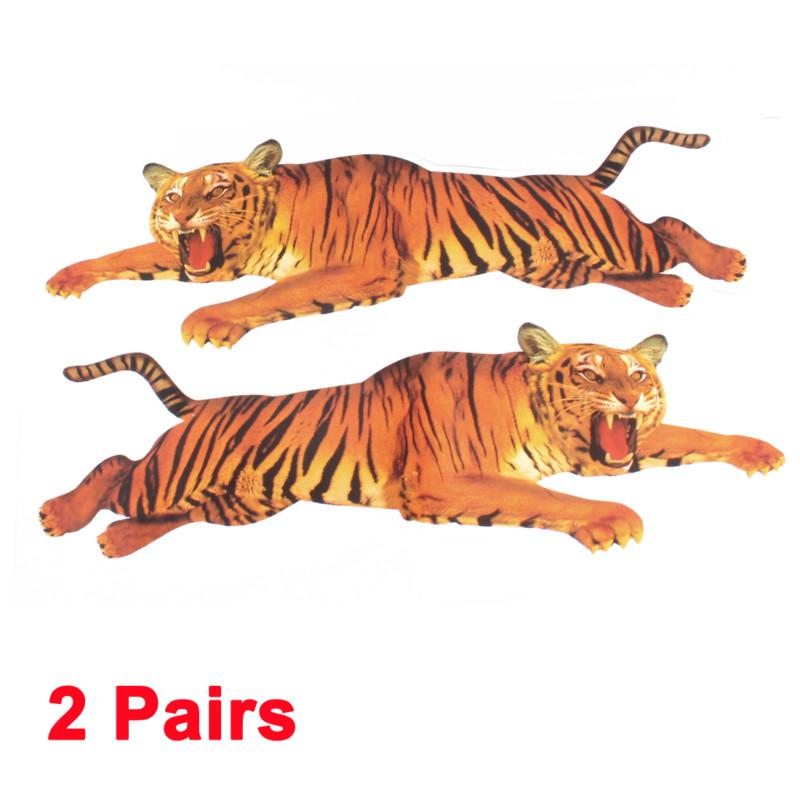 Auto car tiger pattern decorative self adhesive decal stickers 2 pairs