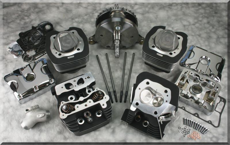 Black ultima performance 113" twin cam power package for harley twin cam 