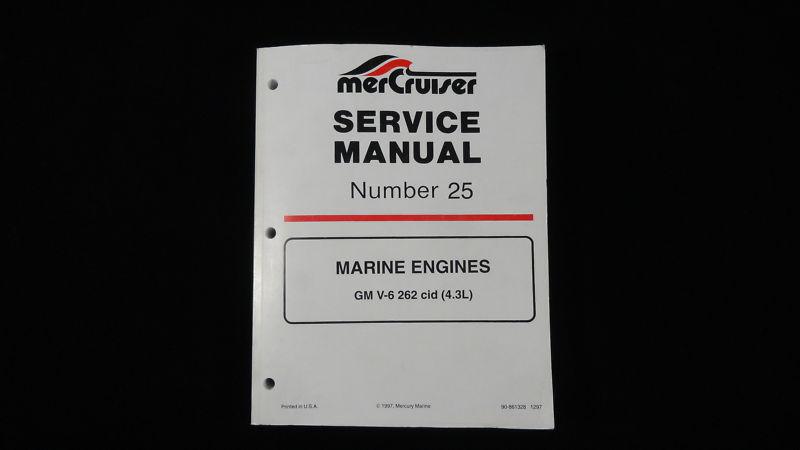 Original factory mercruiser service manual for 4.3l (262 cid) engines 1997