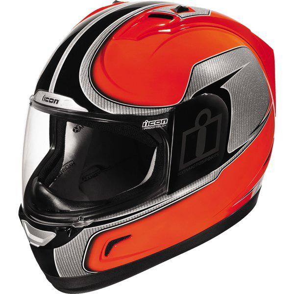 Hi viz orange l icon alliance hi-viz full face helmet