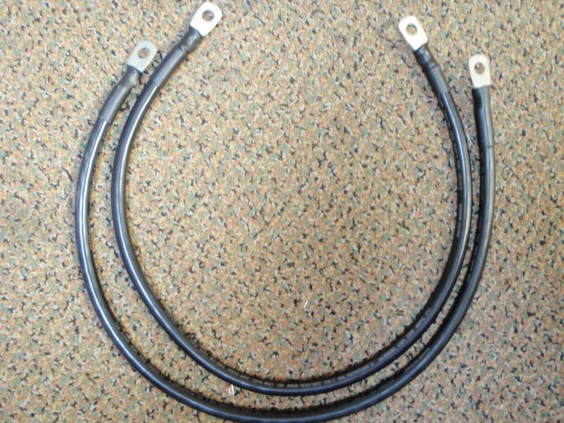 Battery cable 4 gauge 24" 2ft black set of 2 cables wire tinned marine boat wire