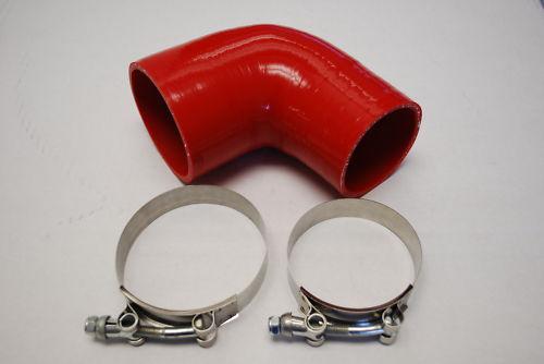3 to 2 1/2 90 dgree elbow silicone hose 90° 3"-2.5" reducer coupler red+2 tbolt 