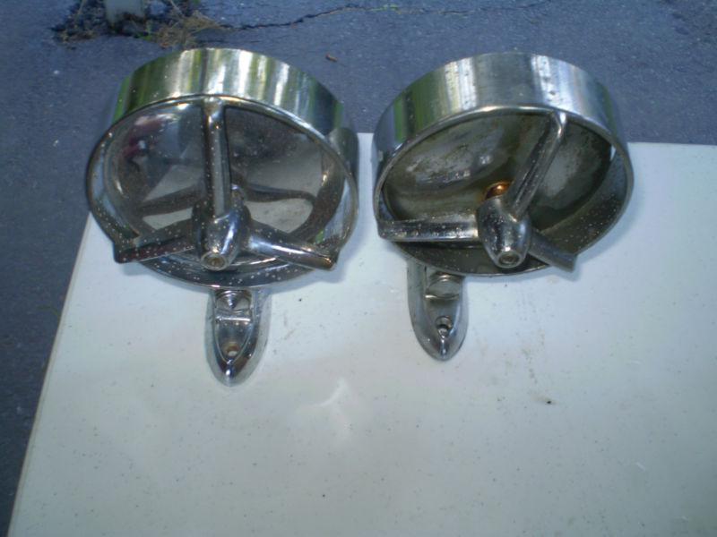 1950-60's chevy ford mopar chrome yankee pacesetter mirrors pair rat rods lot02