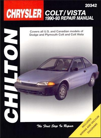 Dodge, plymouth colt, colt vista repair manual 1990-1993