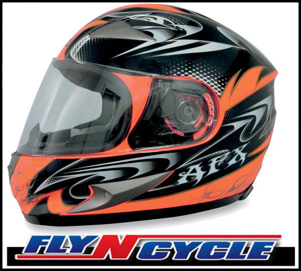 Afx fx-90 safety orange w-dare xl full face motorcycle helmet dot ece
