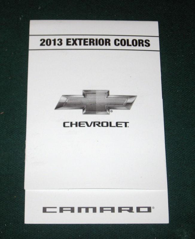 2013 chevy camaro color chart; with 9 original paint chips