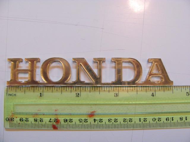 Honda 4.5" long  gold mirror  emblem badge logo symbol .with 2 side tape.